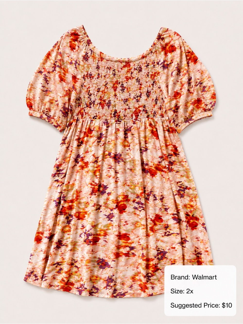 Women’s Floral Smocked Dress in Multi-Color